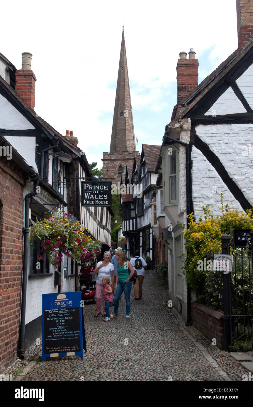 Church Lane, Ledbury, Herefordshire, England, Vereinigtes Königreich Stockfoto