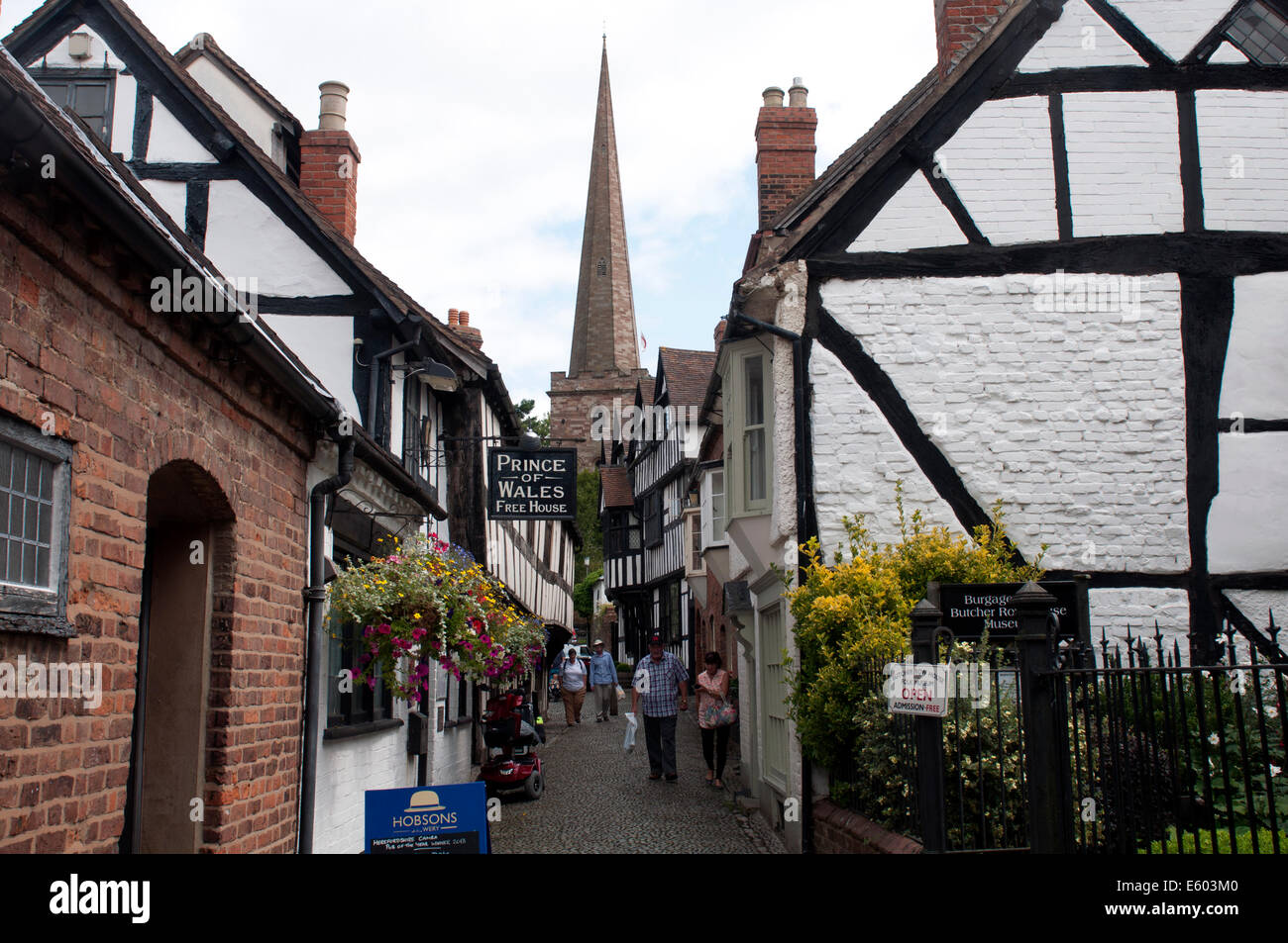 Church Lane, Ledbury, Herefordshire, England, Vereinigtes Königreich Stockfoto