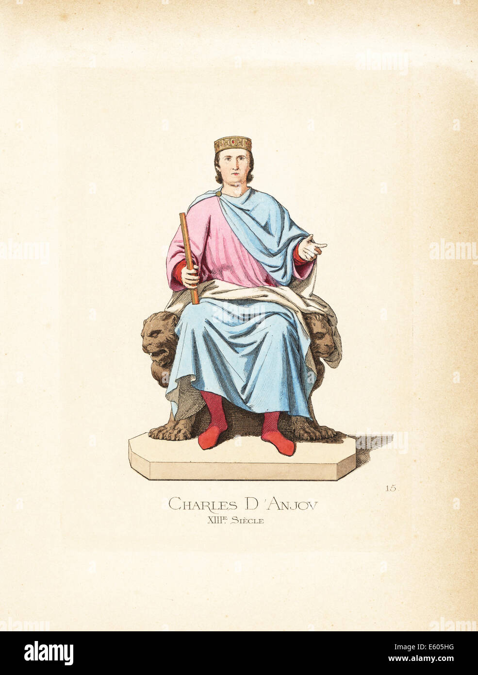 Karl von Anjou, Charles i. von Neapel, bei seiner Amtseinführung als Senator von Rom. Stockfoto