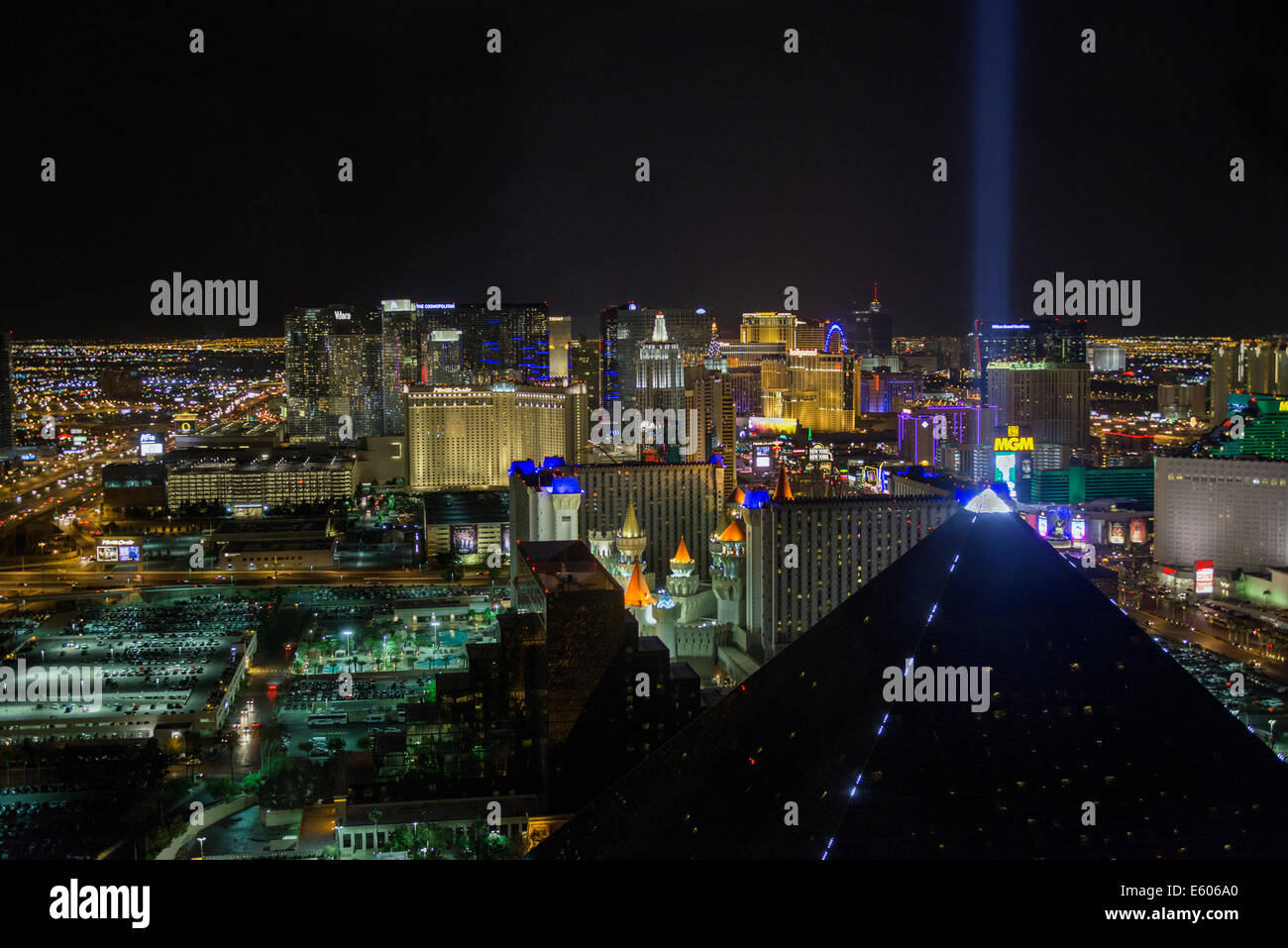 Lichter von Las Vegas in der Nacht, Las Vegas, NV Stockfoto