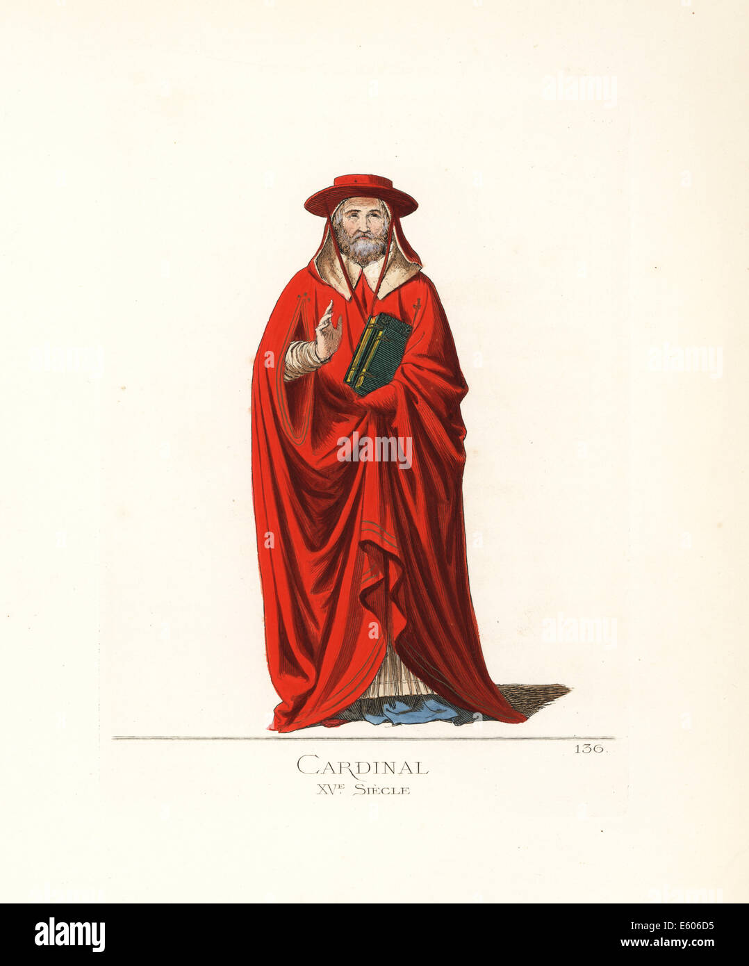 Gewänder des katholischen Kardinal, 15. Jahrhundert. Stockfoto