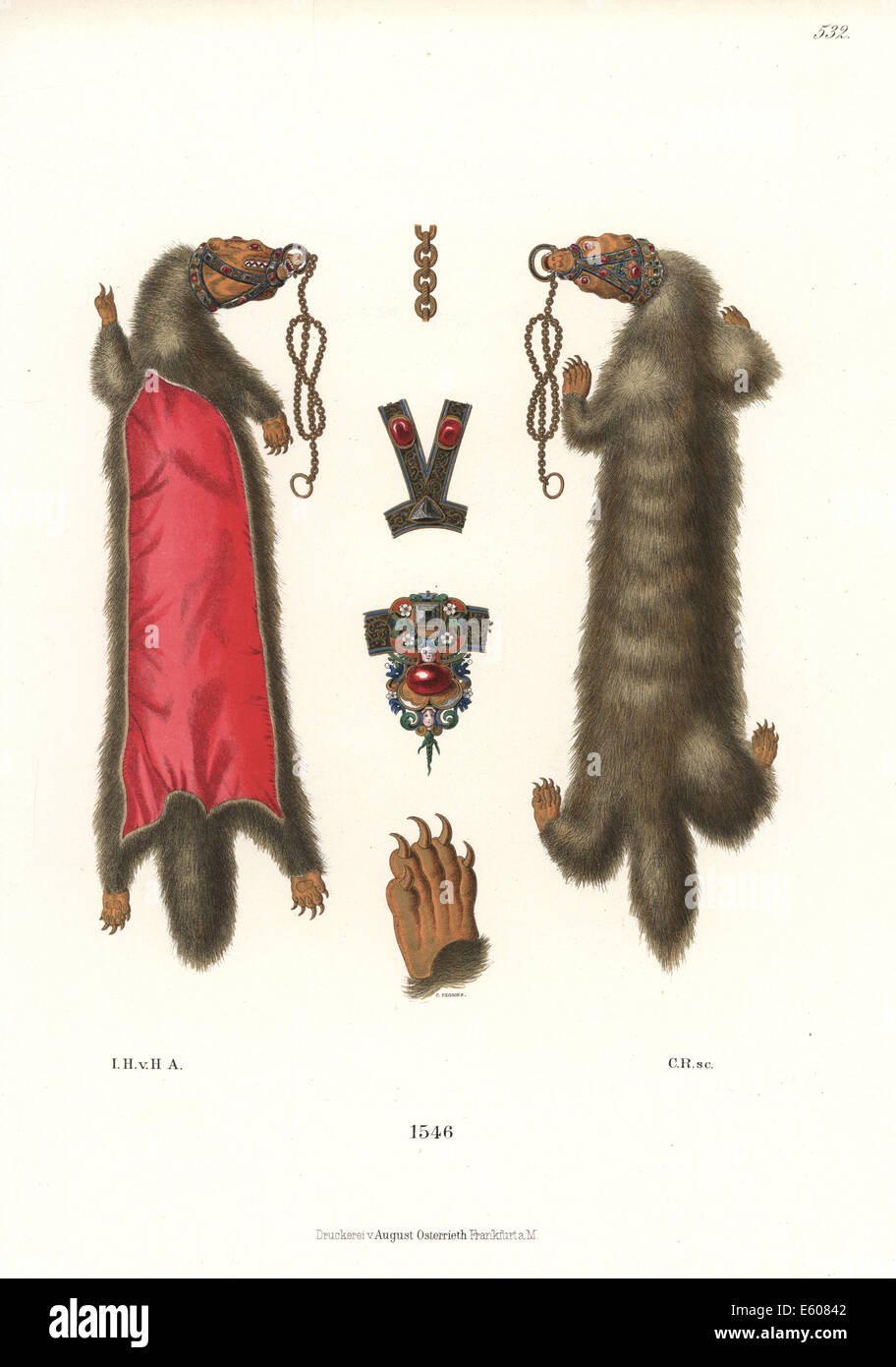 Deutsche Frauen Schmuck von 1546. Stockfoto