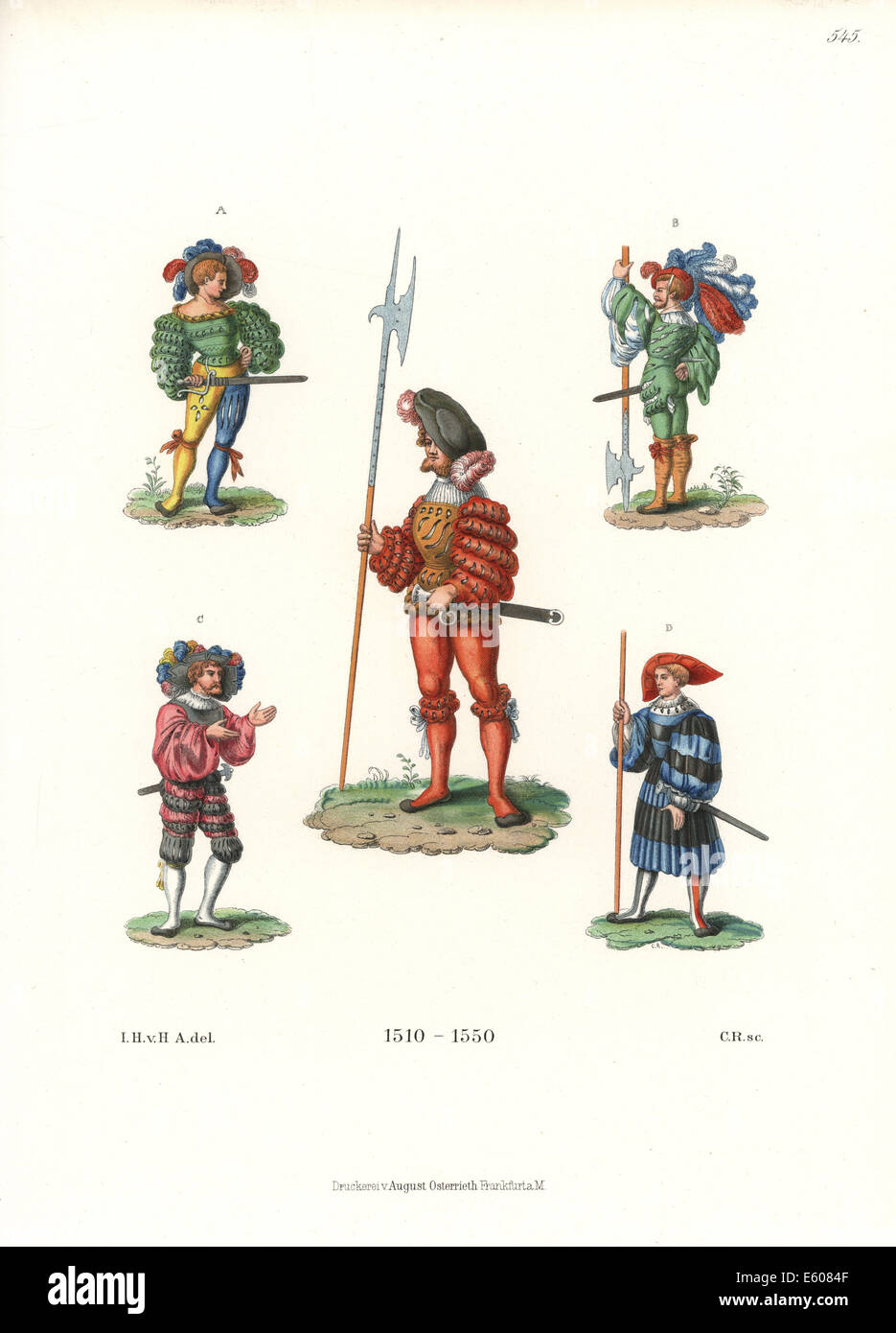 Deutsche Söldner (Landsknechte), 1510-1550. Stockfoto