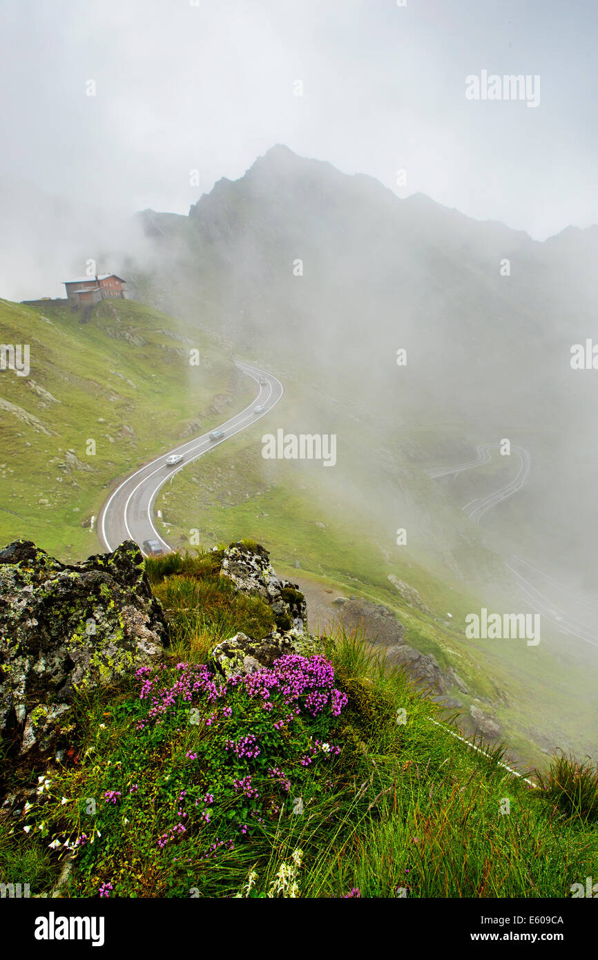 Transfagarasan - die berühmteste Straße in Rumänien, brechen durch den Berg Stockfoto