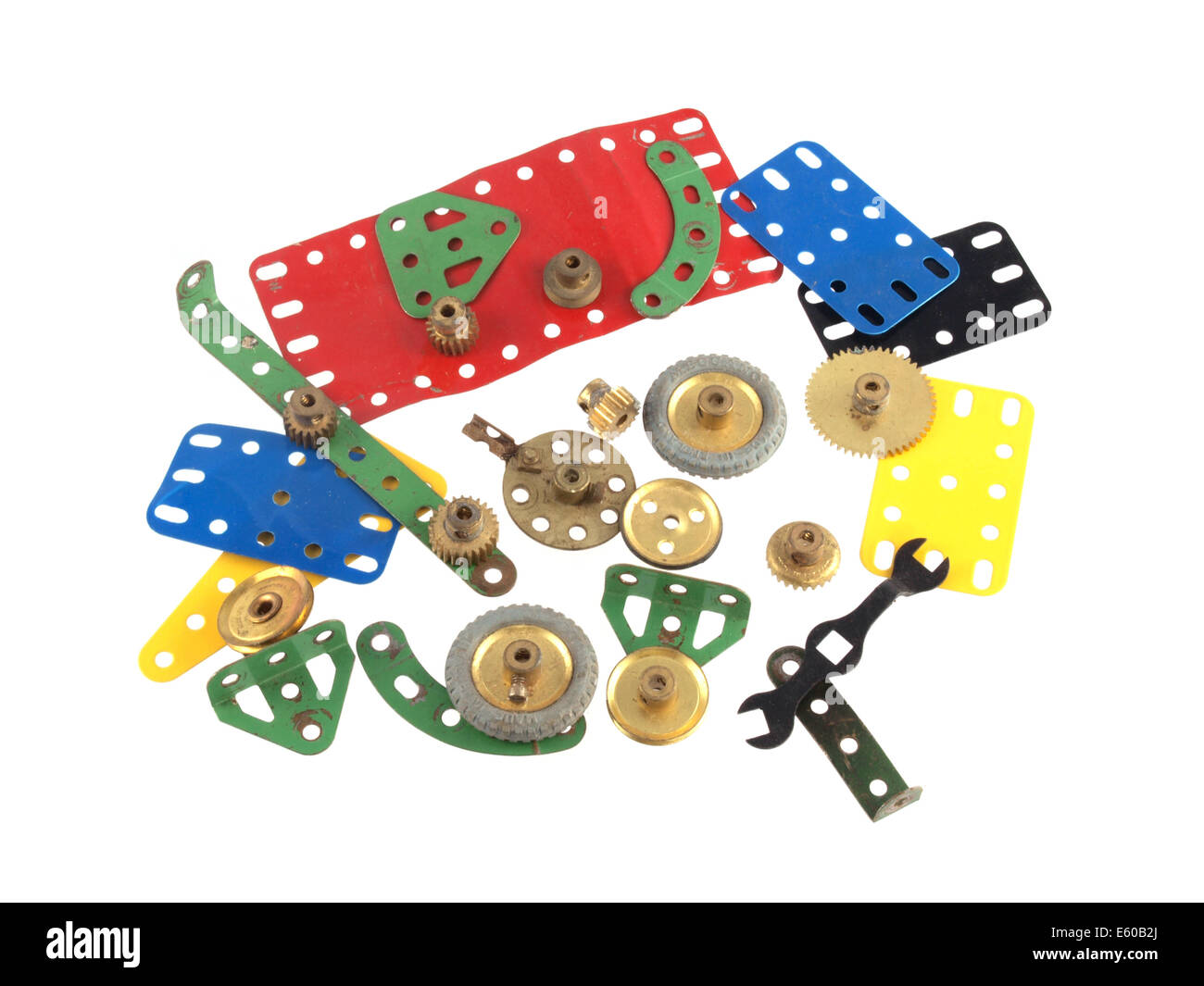 Nahaufnahme Foto von Komponenten verwendet, Modell Spielzeug zu konstruieren. Stockfoto
