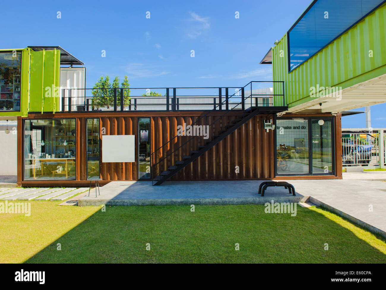 Container-Wohnhaus Stockfoto