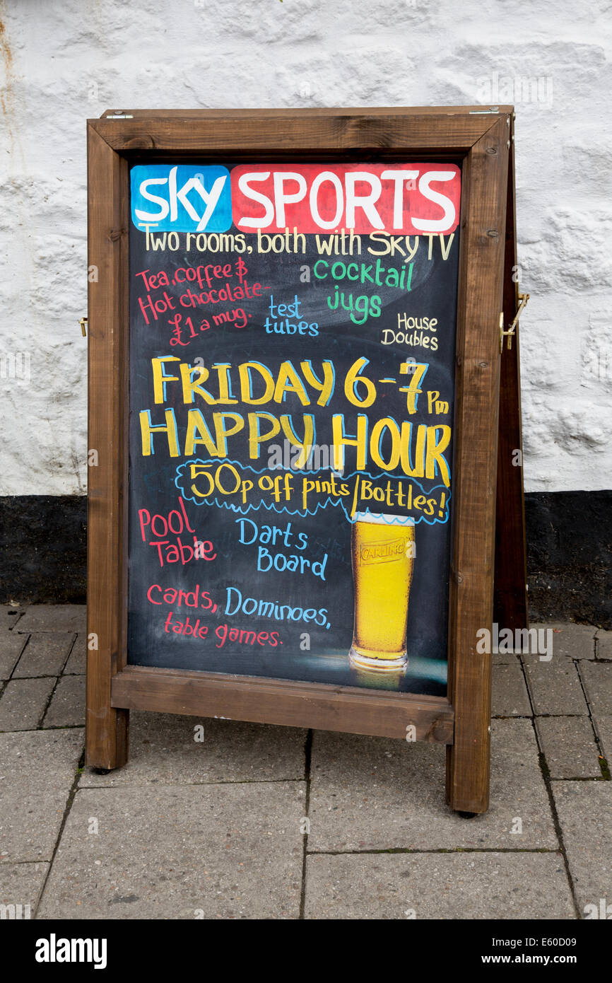 Straße Förderung Zeichen für Sky Sport Freitag Happy Hour Fusel Dart
