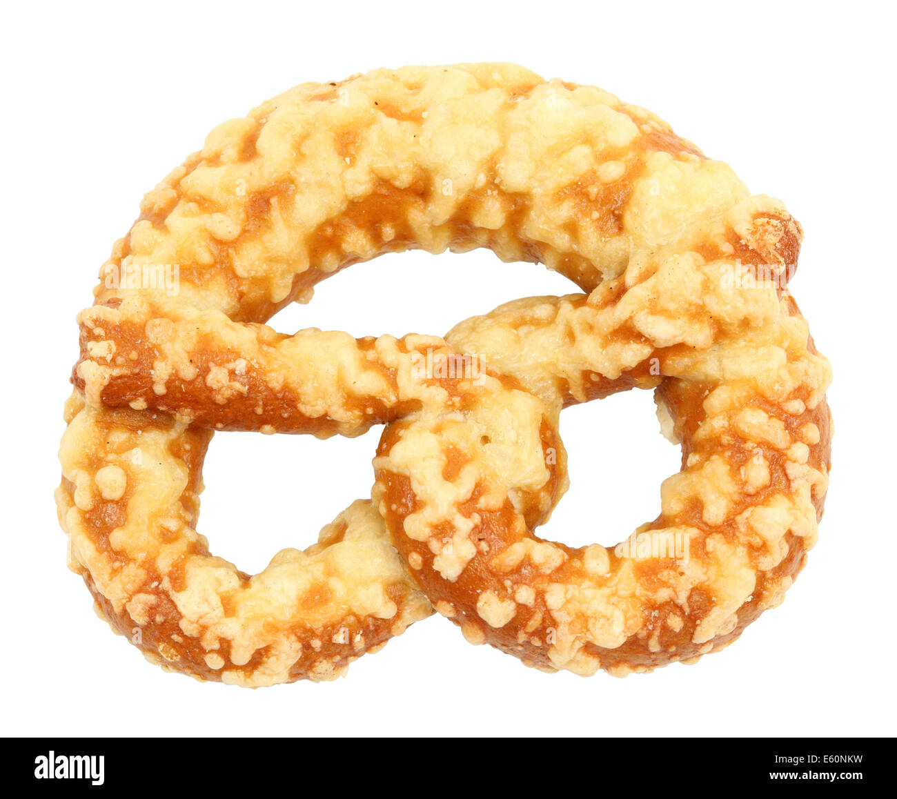 Brezel mit Käse isoliert auf weißem Hintergrund Stockfoto