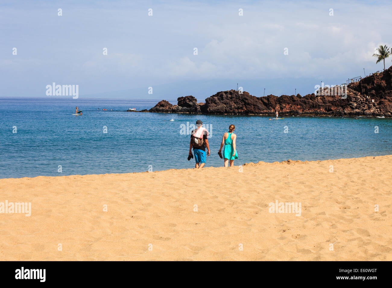 Kaanapali Beach in der Nähe von Black Rock Stockfoto