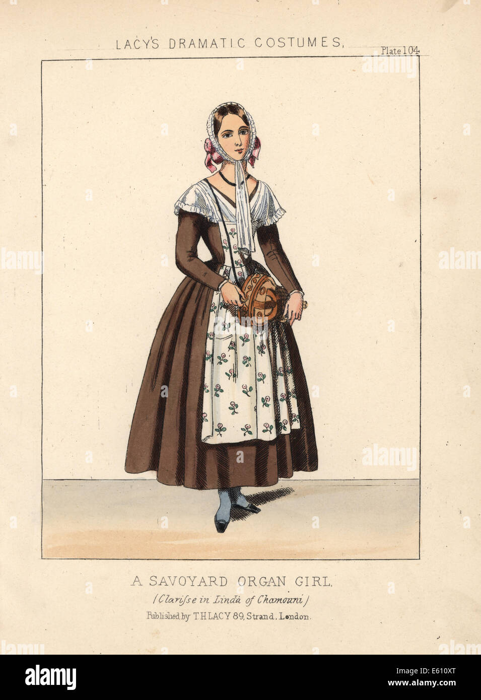 Fräulein Clarisse als Savoyer Orgel Mädchen in der Oper Linda von Chamouni. Stockfoto