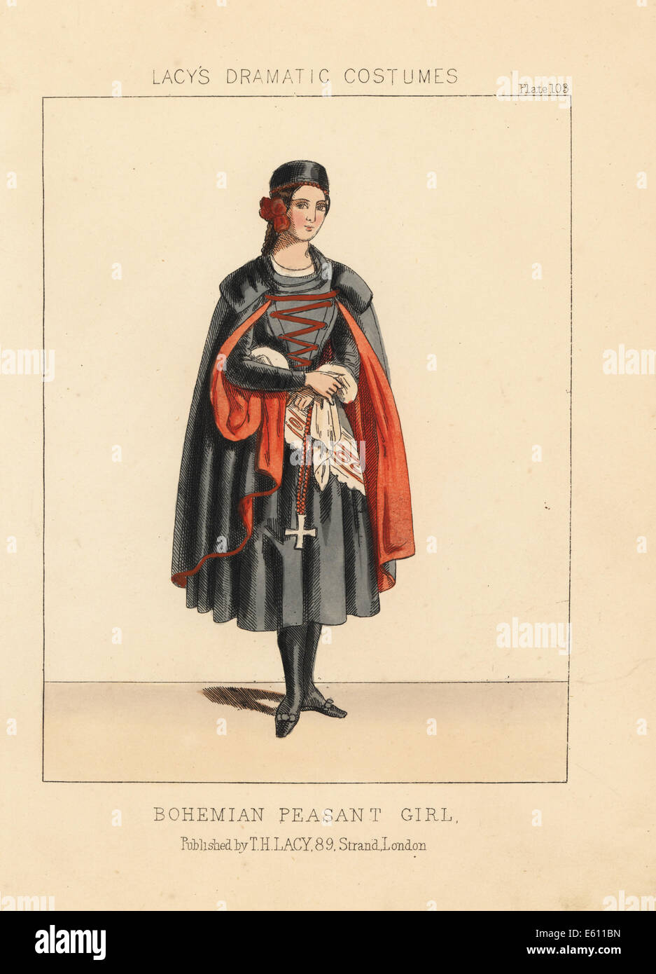 Böhmischen Bauernmädchen, 19. Jahrhundert. Stockfoto