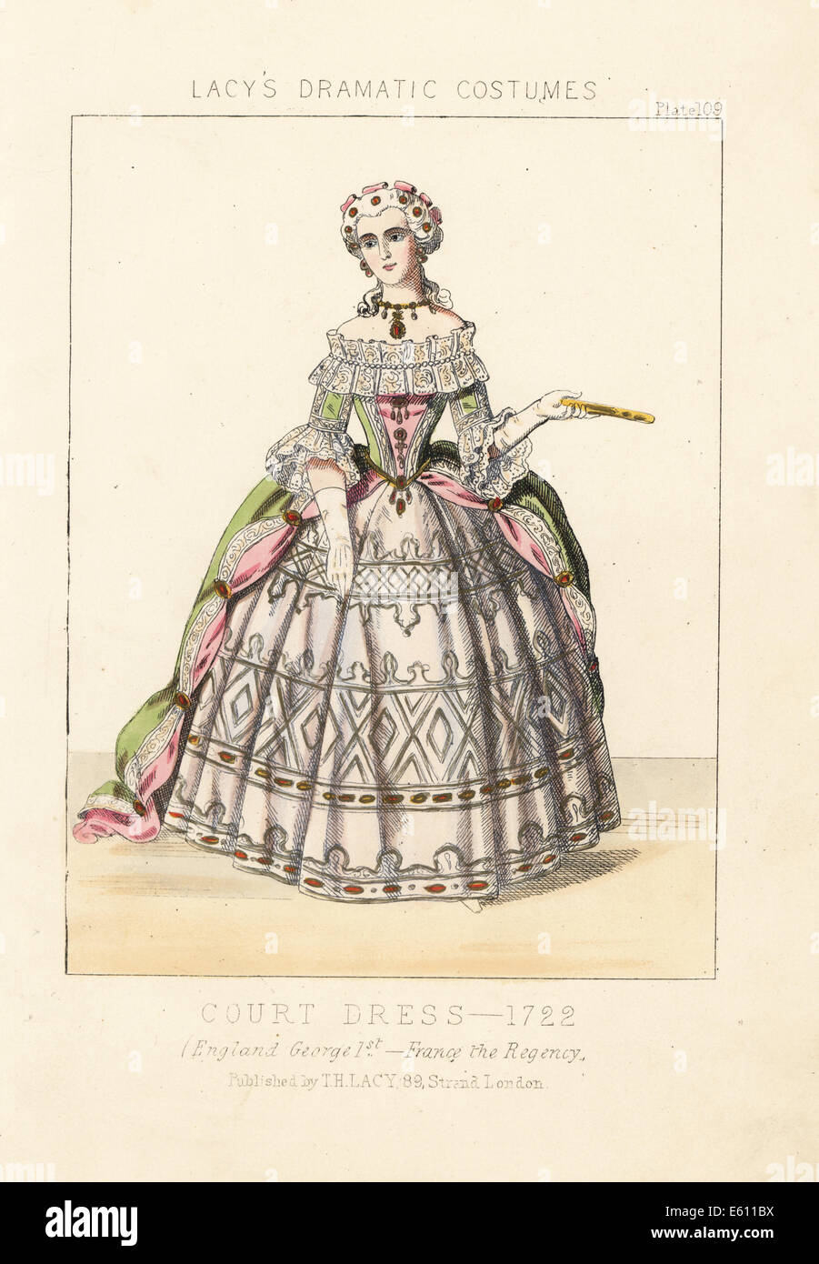 Gericht-Kleid, Herrschaft von König George i., England, 1722. Stockfoto