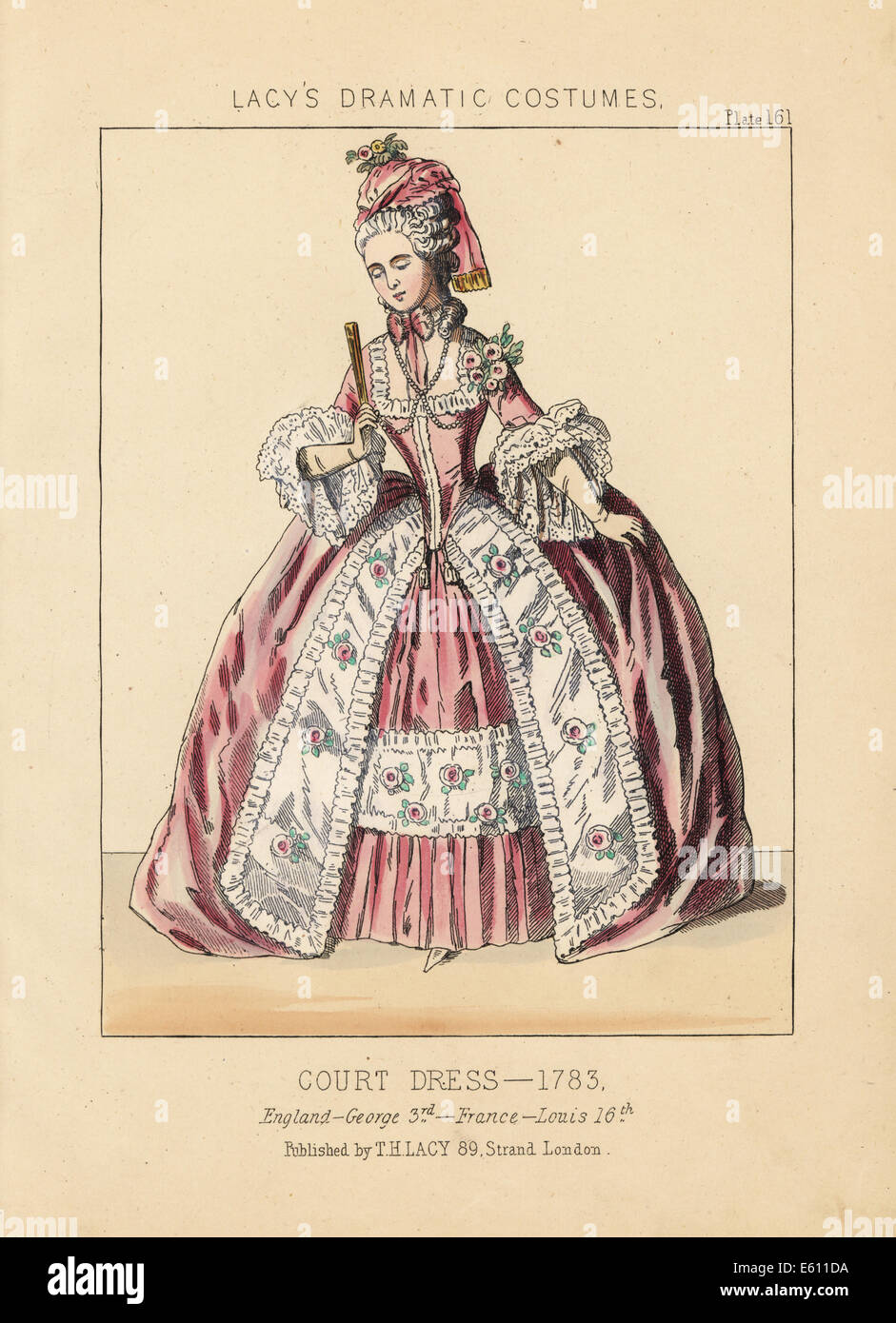 Gericht-Kleid, Herrschaft von König George III, Louis XVI, 1783. Stockfoto