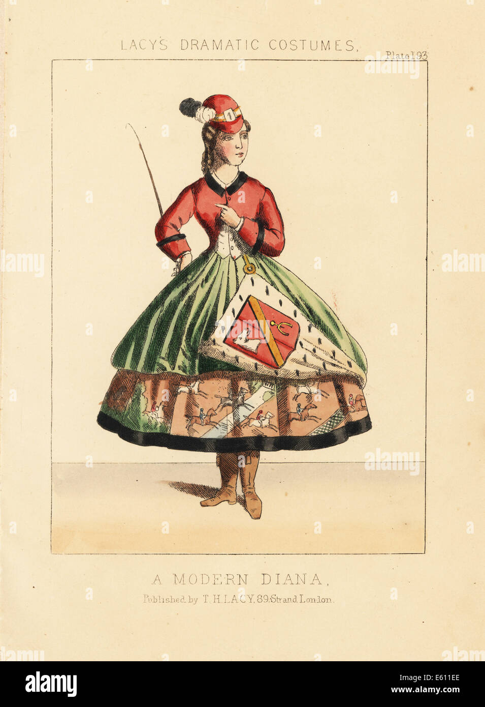 Eine moderne Diana, viktorianischen fancy Kostüm Kleid oder Theater. Stockfoto