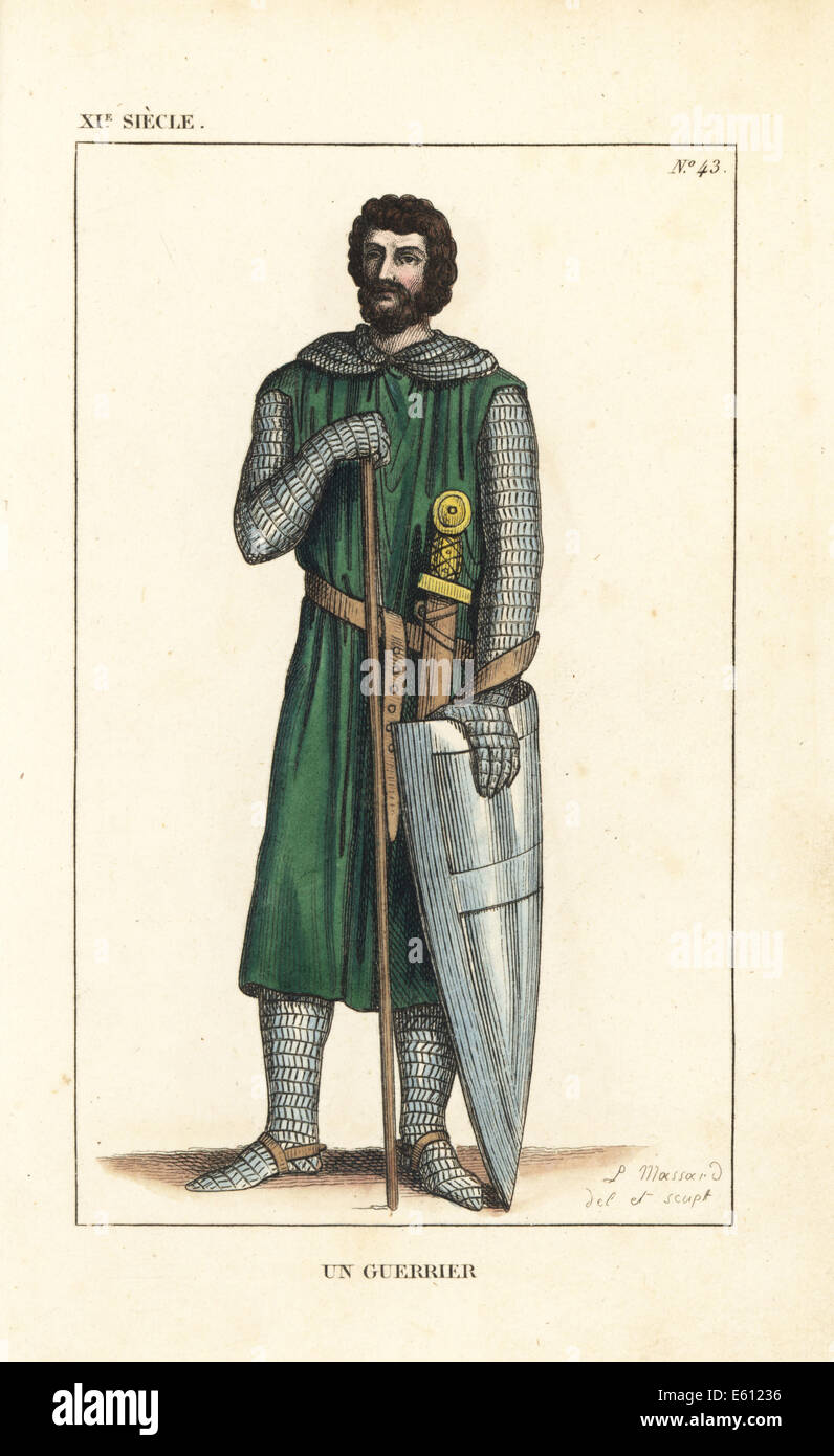 Französischer Soldat, 11. Jahrhundert. Stockfoto