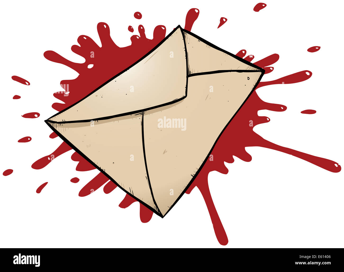 Abbildung einer Blut bespritzt Hülle Stockfoto