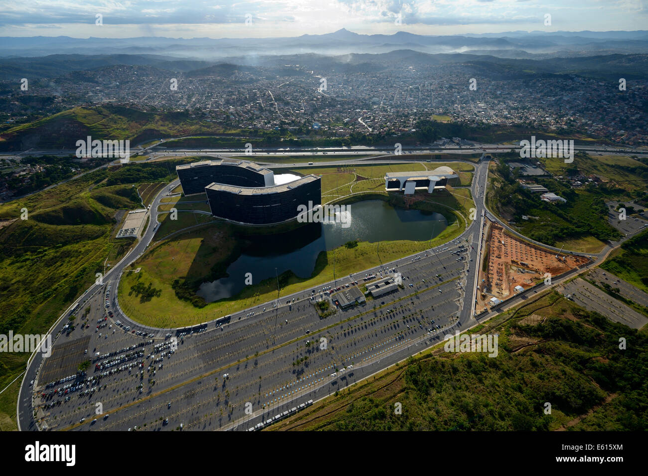 Regionale Regierung Verwaltungszentrum, Cidade Administrativa, Architekt Oscar Niemeyer, Belo Horizonte, Minas Gerais, Brasilien Stockfoto
