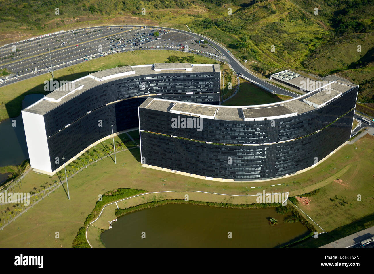 Regionale Regierung Verwaltungszentrum, Cidade Administrativa, Architekt Oscar Niemeyer, Belo Horizonte, Minas Gerais, Brasilien Stockfoto