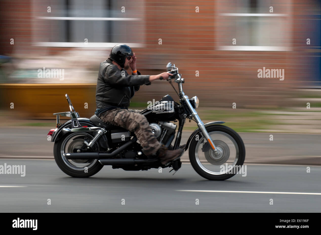 Harley-Davidson Motorrad mit Geschwindigkeit Stockfoto