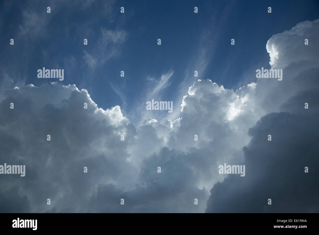 Cumulus-Wolken über Südwest-England Stockfoto