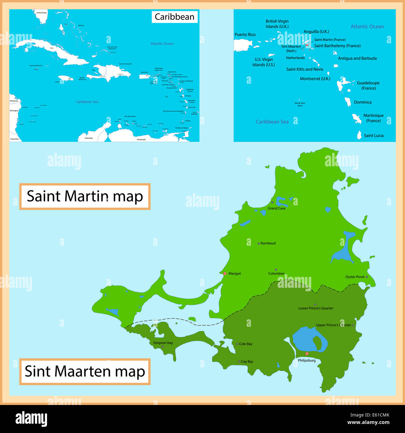 Saint Martin und Sint Maarten Stockfoto
