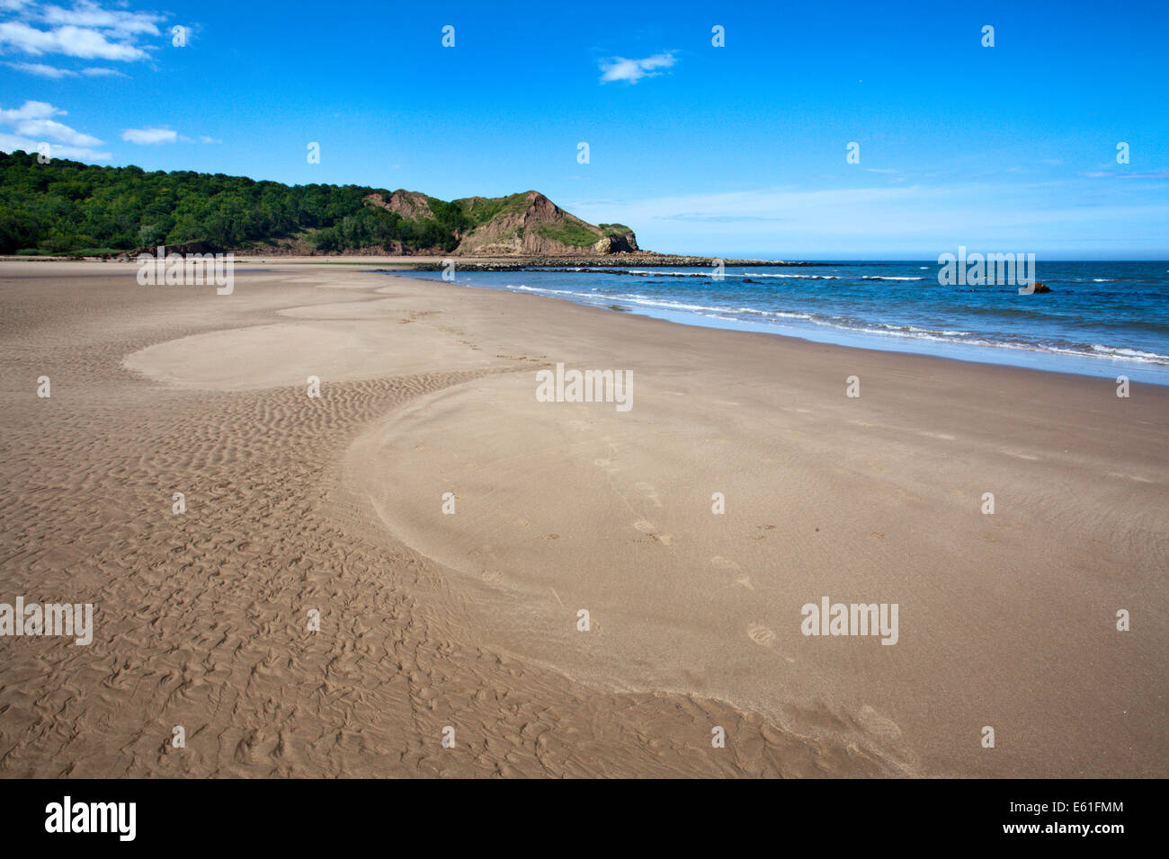 Sand Muster im Johnny Flintons Hafen zu einem Osgodby Zeitpunkt oder Knipe Punkt Scarborough North Yorkshire England Stockfoto