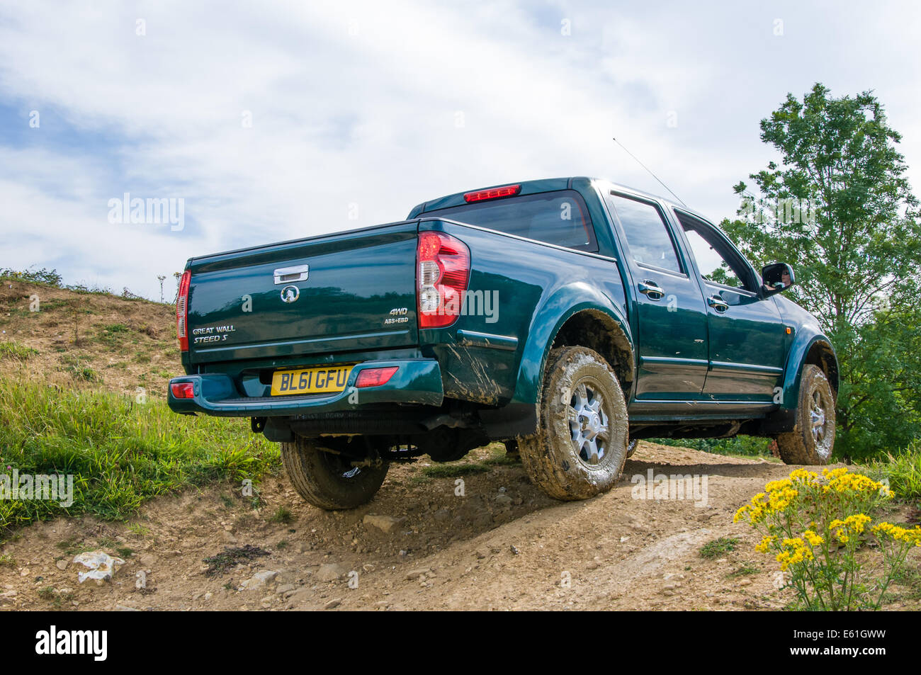 Die leistungsfähige chinesische große Mauer Steed Pick-up-Truck matschig und Off-Road Stockfoto