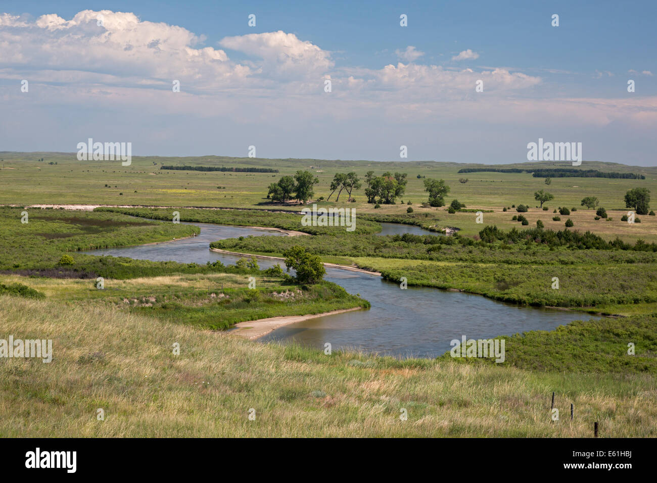 Brewster, Nebraska - North Loup River in den Sandhills von Nebraska. Stockfoto