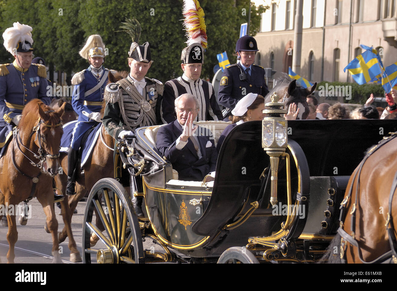 Der König und die Königin von Schweden (Carl XVI Gustav und Silvia Bernadotte), Stockholm, Schweden Stockfoto