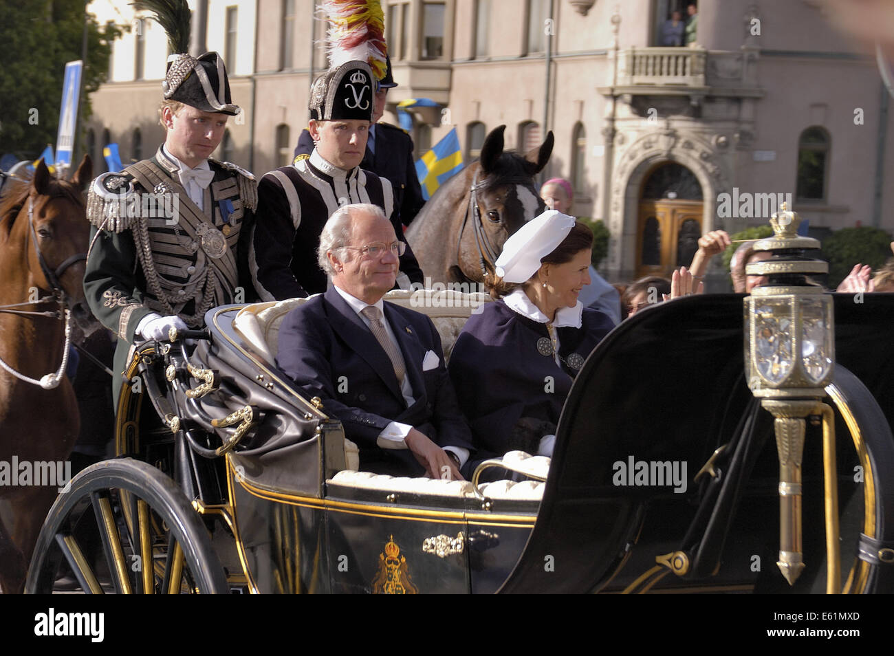 Der König und die Königin von Schweden (Carl XVI Gustav und Silvia Bernadotte), Stockholm, Schweden Stockfoto