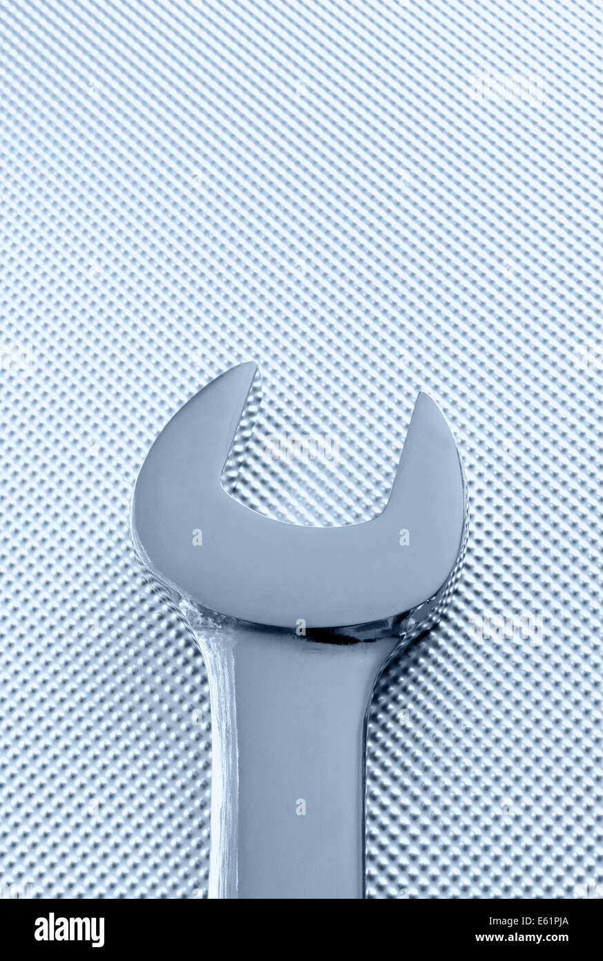 Schraubenschlüssel oder Spanner eine engineering-Konzept mit Platz für text Stockfoto