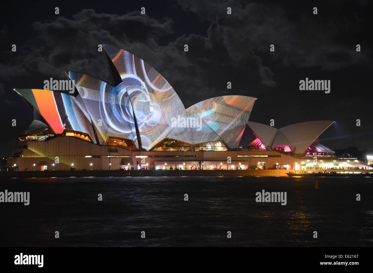 Sydneys Opernhaus leuchtet während einer Licht-festival Stockfoto