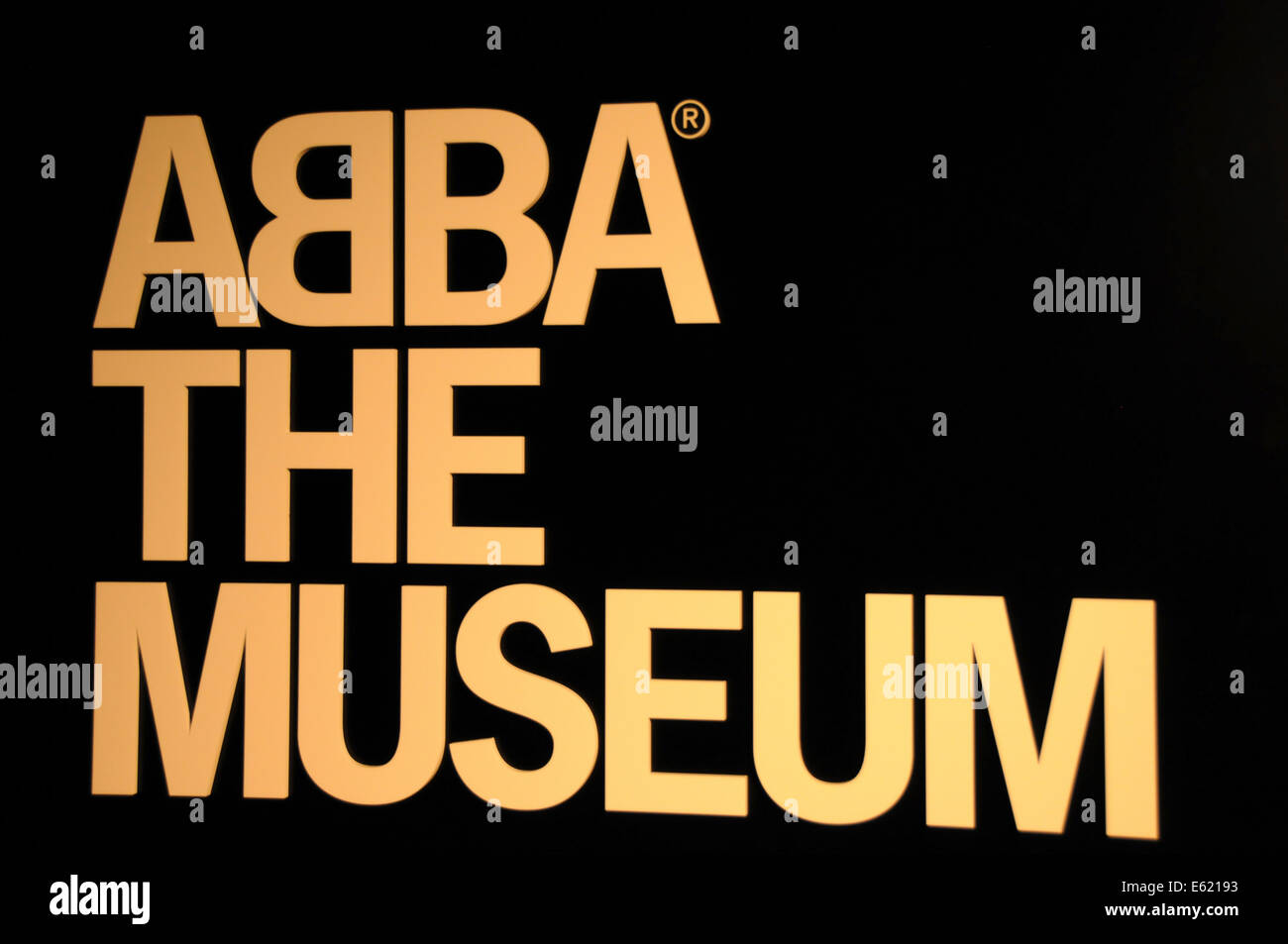 Das ABBA-Museum ist eine interaktive Ausstellung über die Pop-Gruppe ABBA, die in Stockholm, Schweden im Mai 2013 geöffnet. Stockfoto