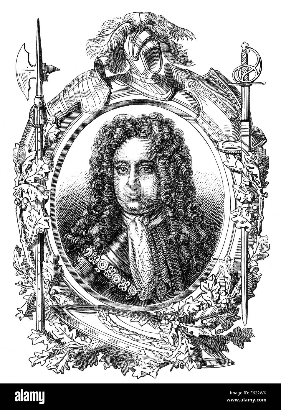 Porträt von John Churchill, 1. Duke of Marlborough, 1650-1722, ein englischer Soldat und Staatsmann, Stockfoto