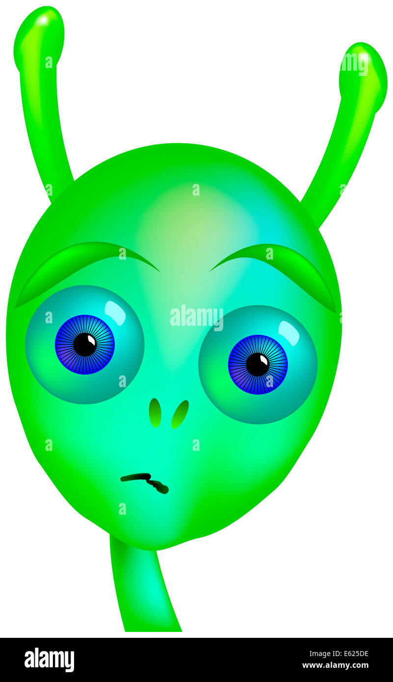 Junge grüne Alien. Stockfoto