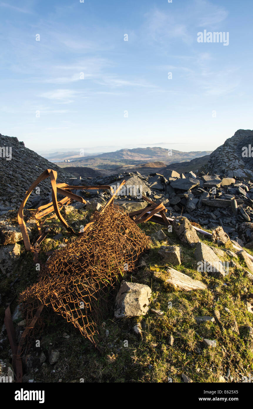 Cwmorthin Schiefer-Steinbruch, Tanygrisiau, Snowdonia, Gwynedd, Nordwales Stockfoto