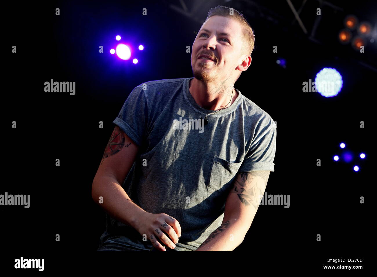 Professor Green die Live auf dem Leicester-Musik-Festival Stockfoto