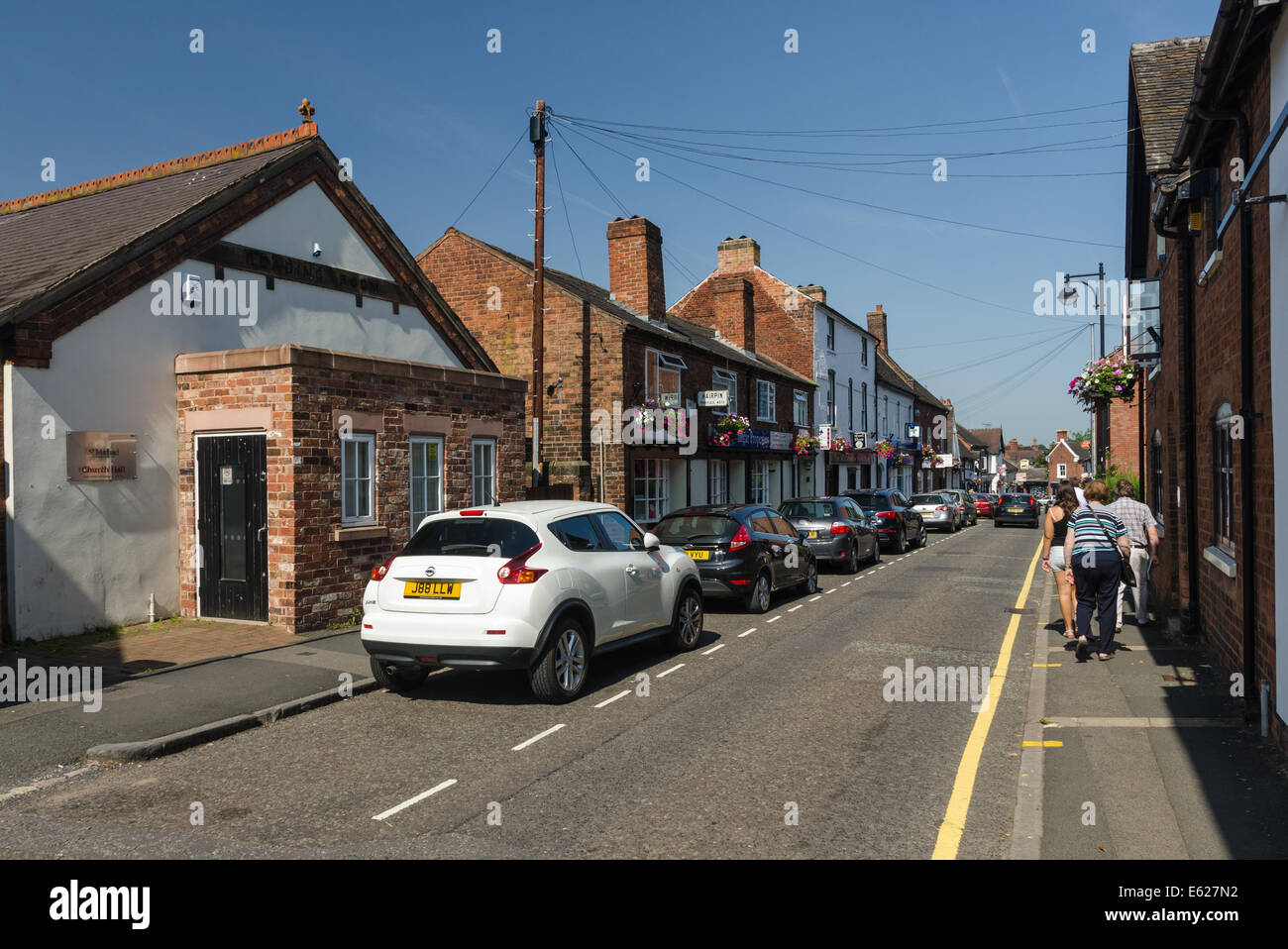 Market Street im historischen Staffordshire Markt Stadt von Penkridge Stockfoto