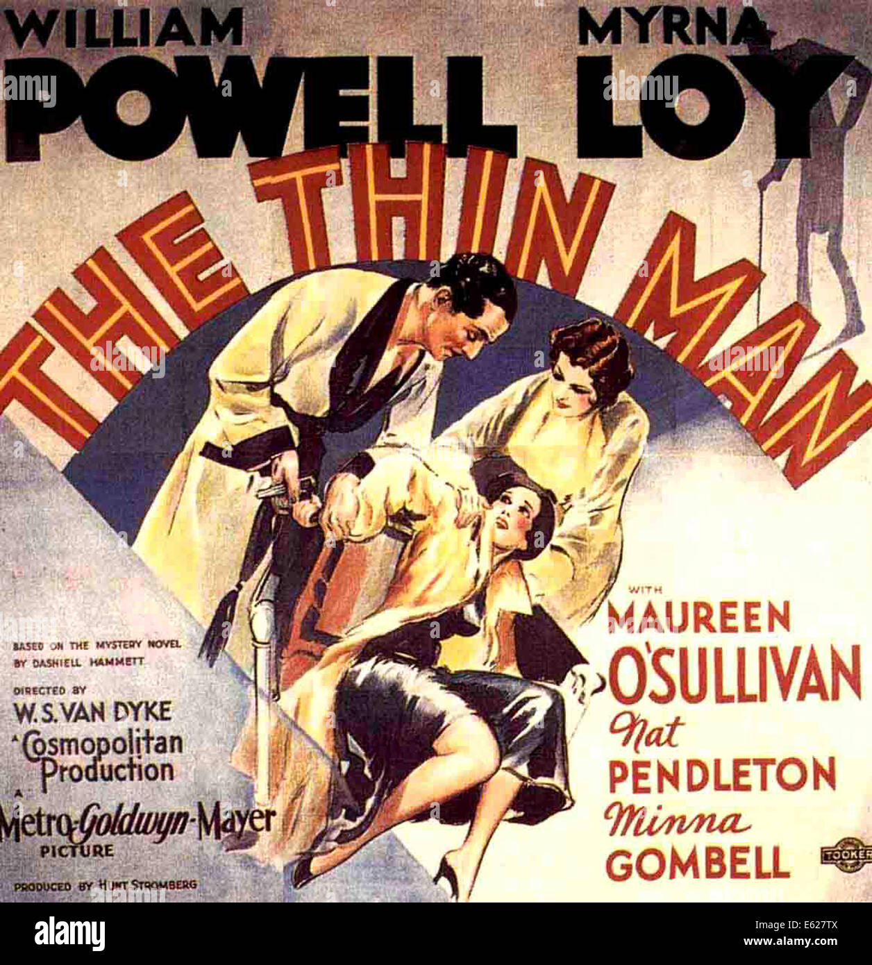DER dünne Mann - Filmplakat - unter der Regie von W.S. Van Dyke - MGM 1934 Stockfoto