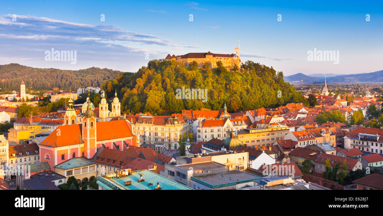 Panorama von Ljubljana, Slowenien, Europa. Stockfoto