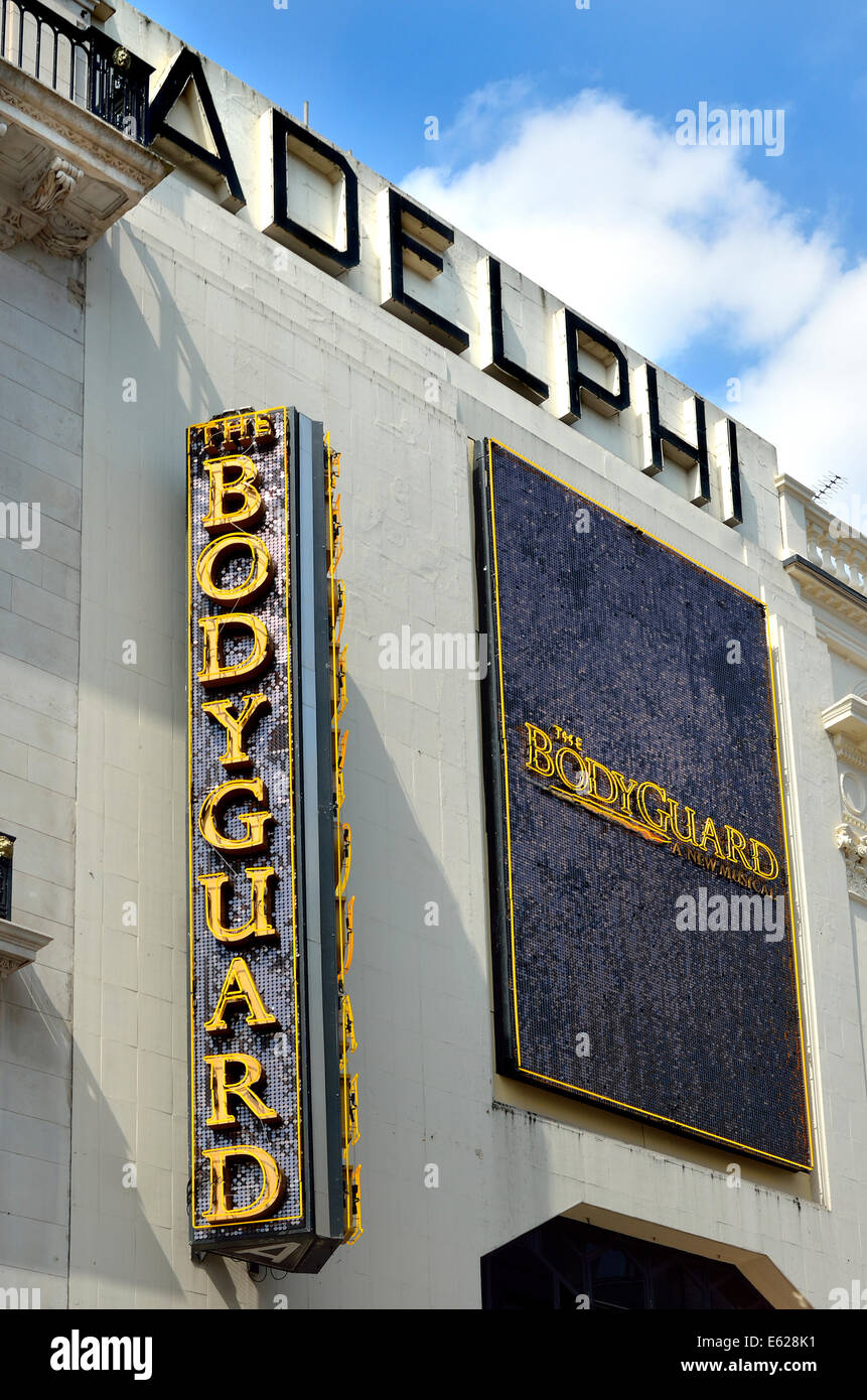 London, England, Vereinigtes Königreich. Adelphi Theatre, Strand. Der Leibwächter (Sommer 2014) Stockfoto