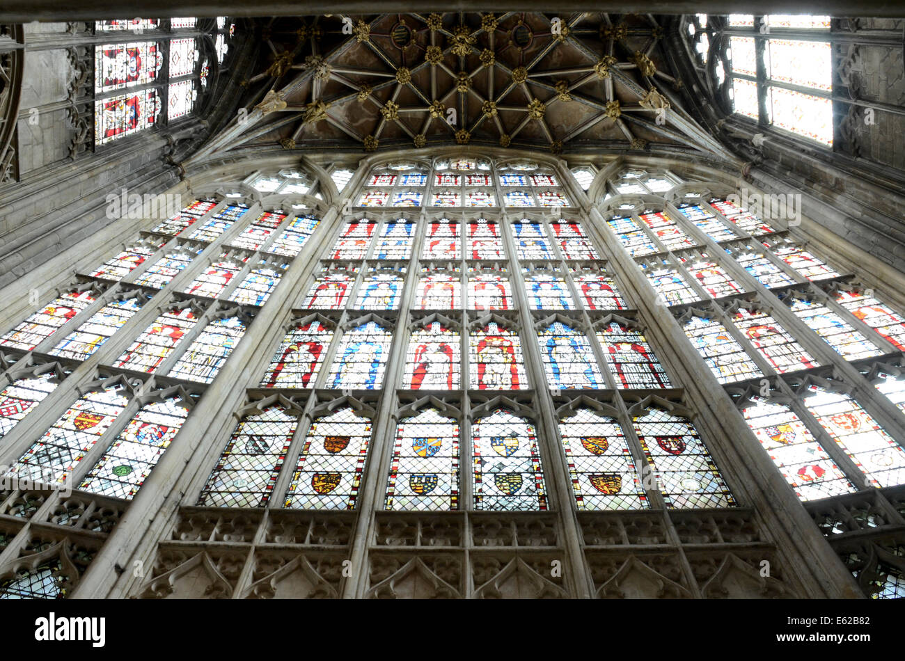 Herrliche Ost Fenster, die Kathedrale von Gloucester Stockfoto