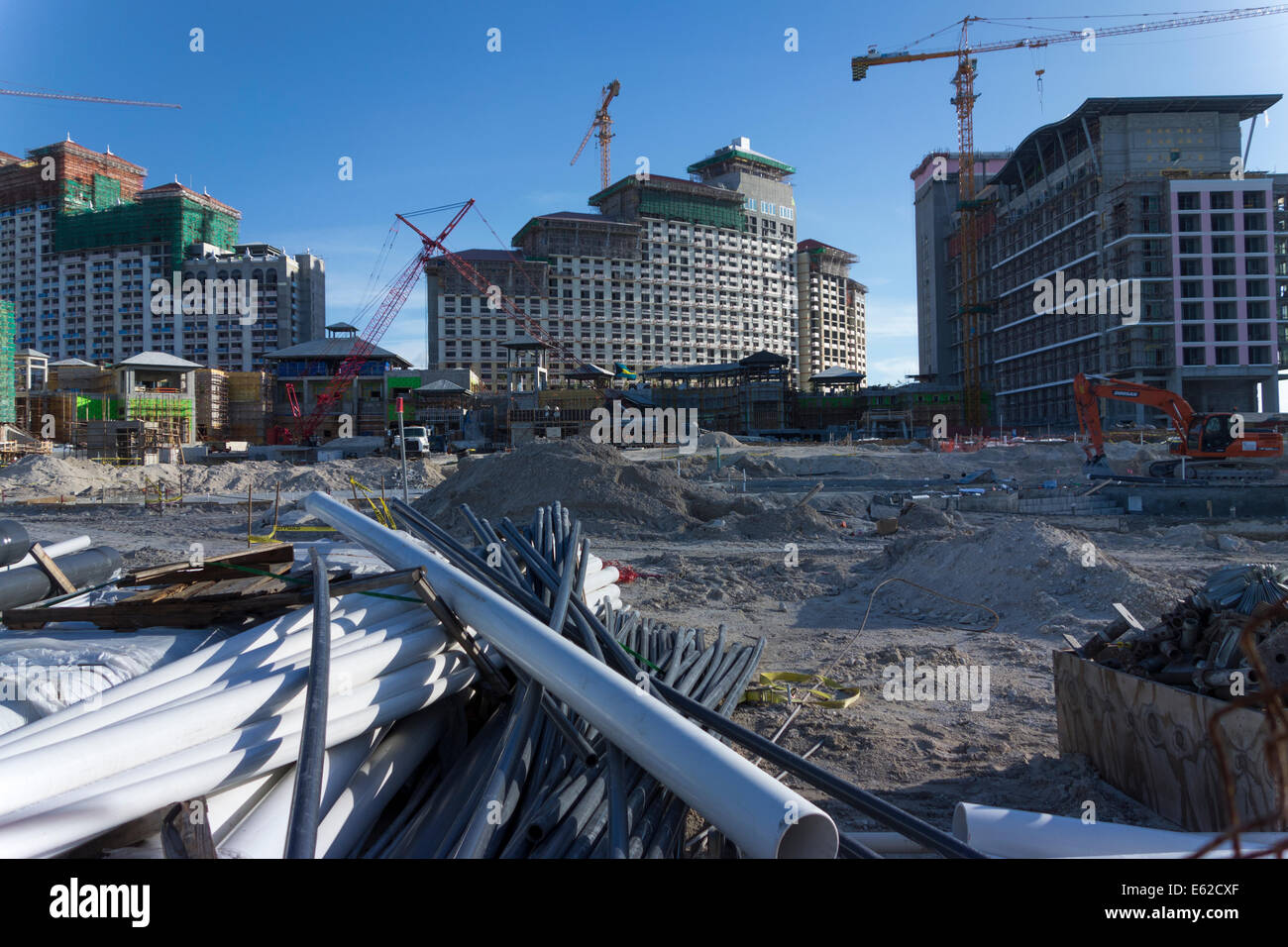 der Bau der Baha Mar Resort, Providence Island, Bahamas Stockfoto