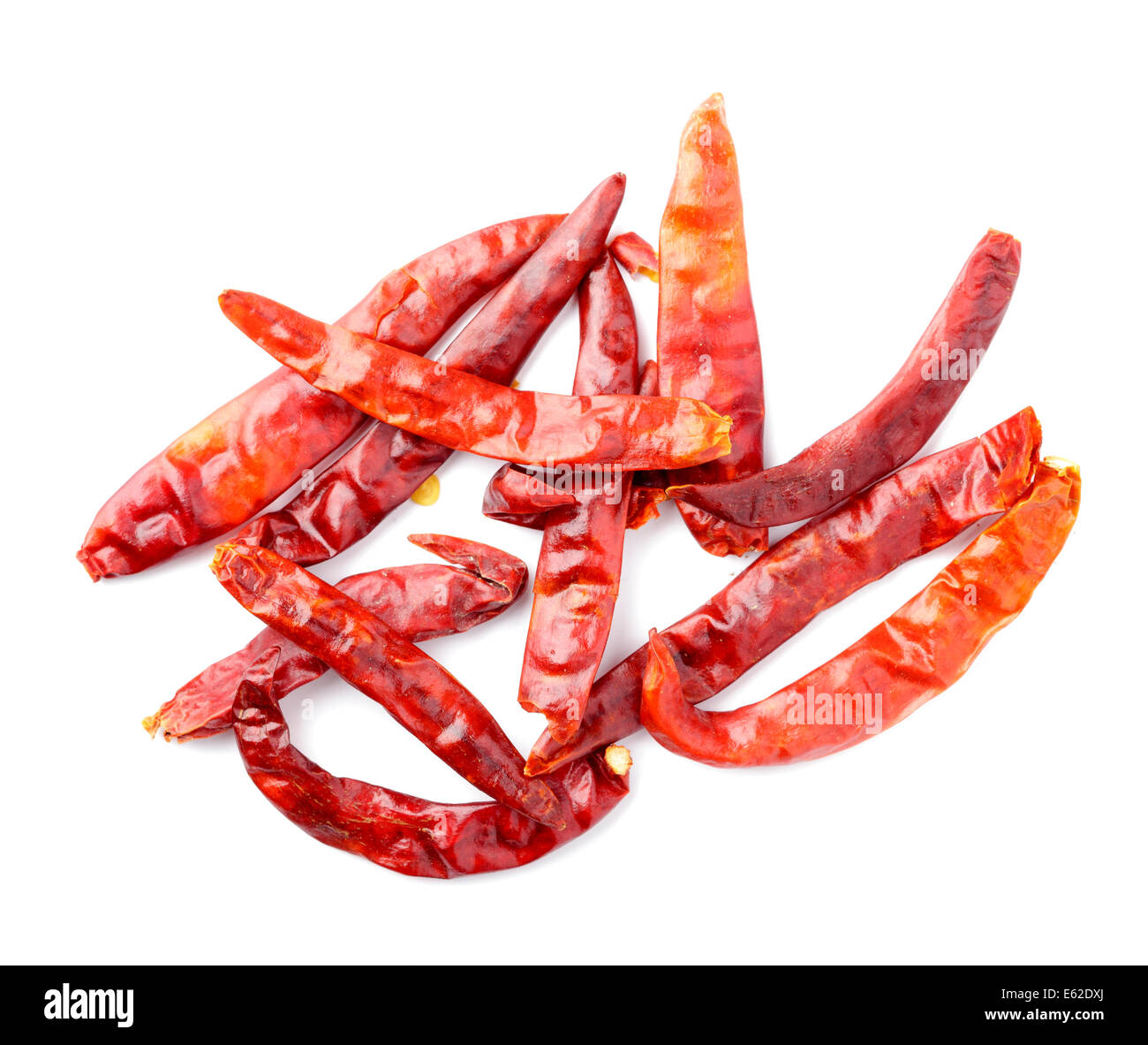 Getrocknete rote chilis Stockfoto