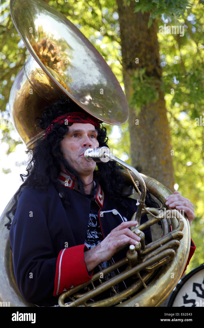 Heavy-Metal-band Blaas of Glory, Street Art Festival, Rochefort, Charente-Maritime, Frankreich Stockfoto