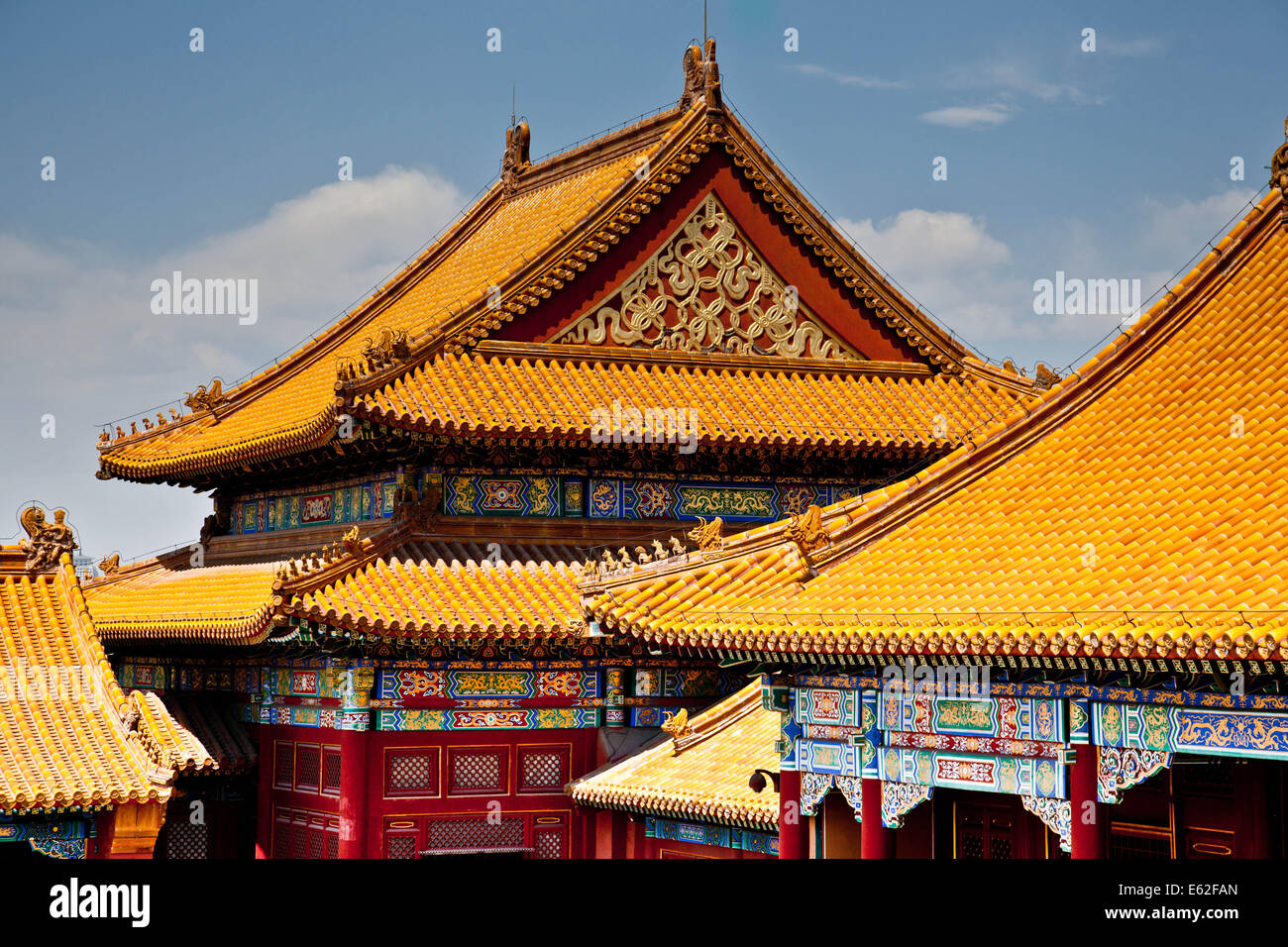 Verbotene Stadt Dach Detail. Die Verbotene Stadt wurde von der Ming-Dynastie zwischen 1406-1420 gebaut. Es war die kaiserliche Residenz fr Stockfoto