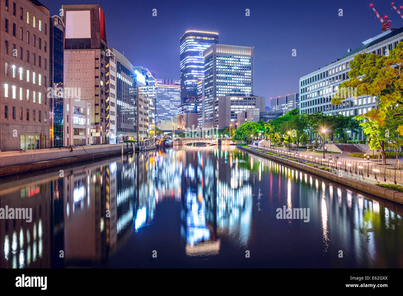 Osaka, Japan im Stadtteil Nakanoshima. Stockfoto