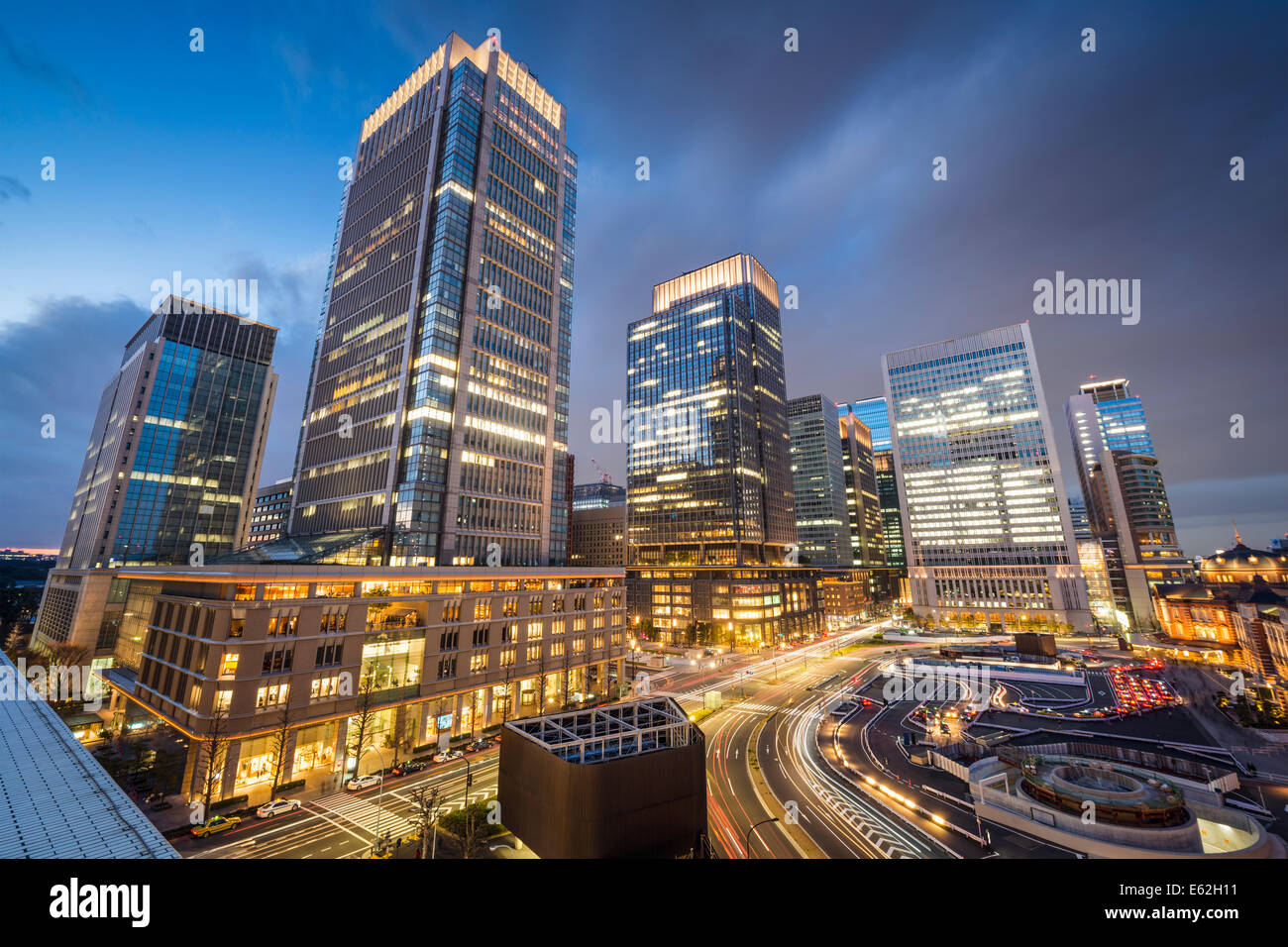 Tokyo, Japan im Geschäftsviertel Marunouchi. Stockfoto