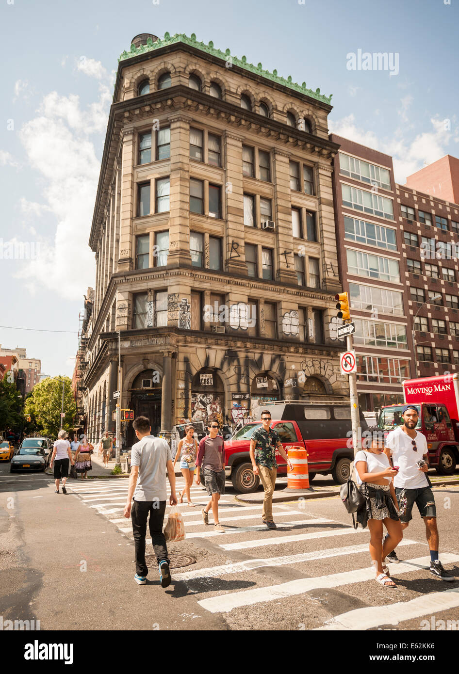 1898 denkmalgeschützten ehemaligen Germania Bank Gebäude an der Ecke der Bowery und Spring Street in New York Stockfoto