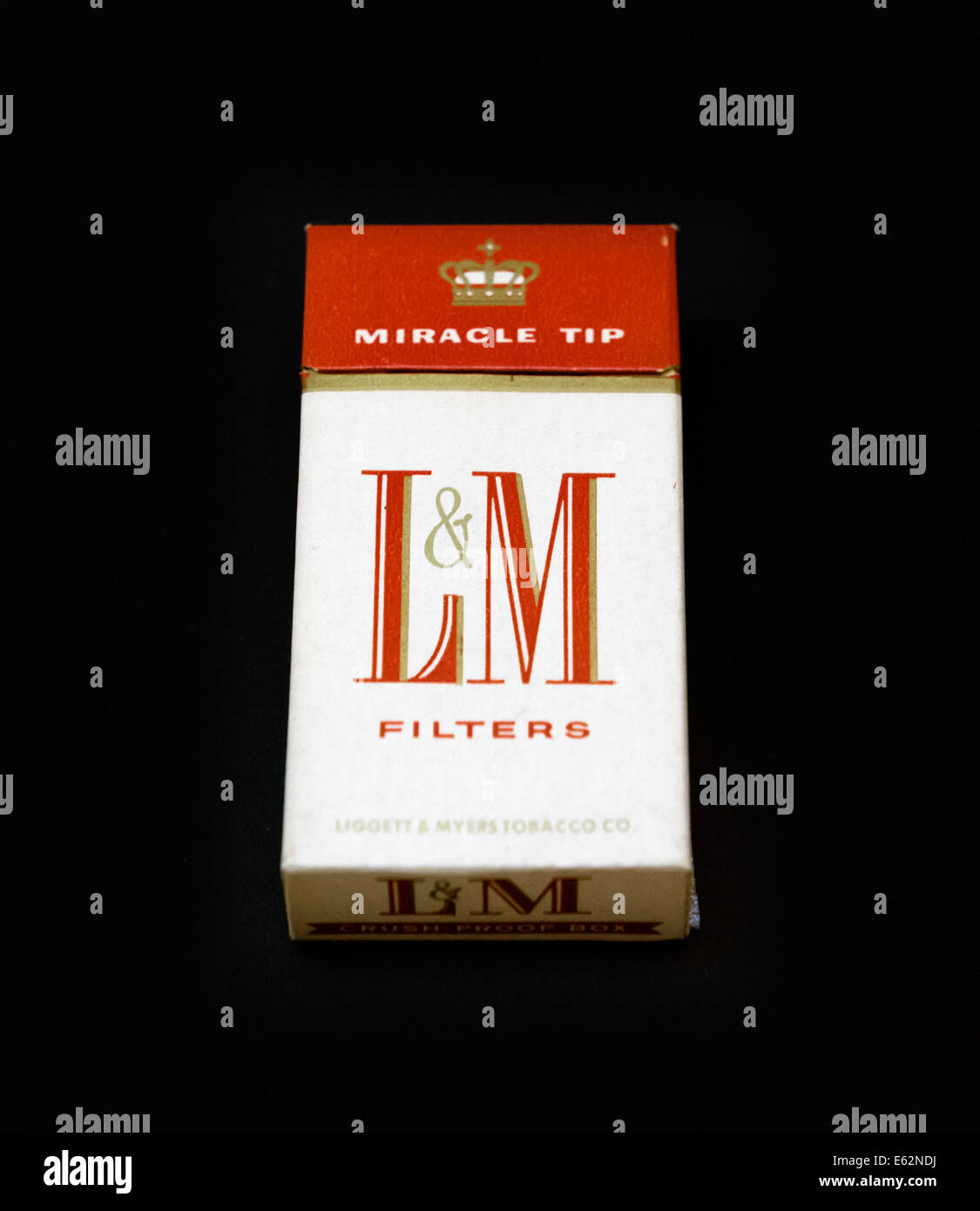 L & M Zigarettenschachtel an der Duke Homestead und Tabakmuseum, Durham, North Carolina, USA Stockfoto